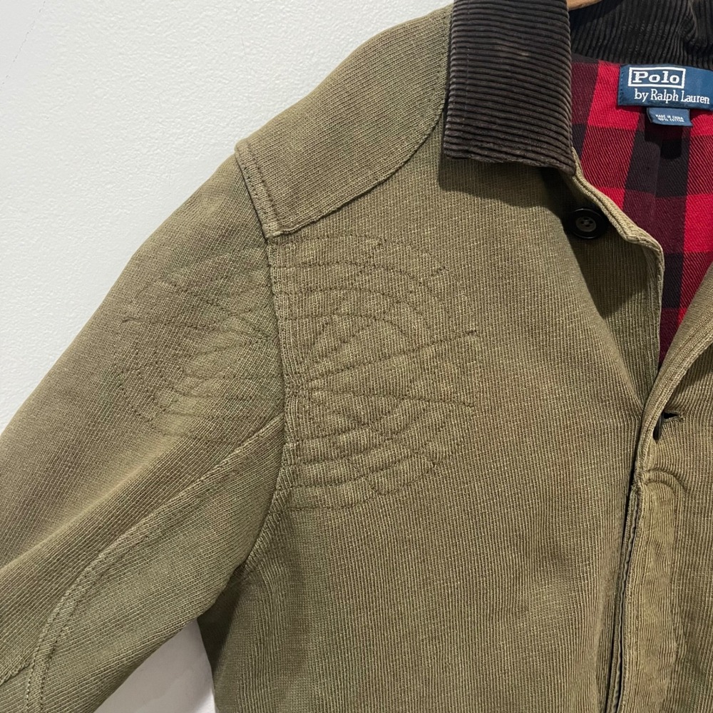 Polo Ralph Lauren Field Chore Jacket Men's M Green Plaid Loop Corduroy Hunting - Picture 5 of 16